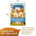 Load image into Gallery viewer, G128 Garden Flag Autumn Blessings Gnomes with Pumpkins  12x18 Inch  Printed Blockout Polyester  Fall Decoration