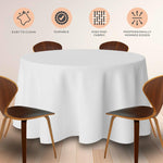 Load image into Gallery viewer, 2 Pack 108 inch Round Premium White Tablecloths for Wedding Restaurant Polyester
