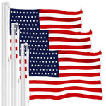 Load image into Gallery viewer, G128 3 Pack: American USA 51 Stars Flag  3x5 Ft  LiteWeave Pro Series Printed 150D Polyester  Indoor/Outdoor, Vibrant Colors, Brass Grommets, Thicker and More Durable Than 100D 75D Polyester