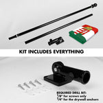 Load image into Gallery viewer, G128 Combo Pack: 6 Ft Tangle Free Spinning Flagpole (Black) &amp; Hungary Coat of Arms Flag 3x5 Ft Printed 300D Polyester, Brass Grommets (Flag Included) Aluminum Flag Pole