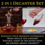 Load image into Gallery viewer, 2in1 Decanter Set Whisky and Wine Wooden Smoker 60 fl oz Glass Decanter Scotch Bourbon Red Wine Handmade Decanter Set Gift for Men
