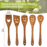 Load image into Gallery viewer, Spatula Set Cherry Wood Spurtle Supplies Cast Scraper Wooden Spoons 5 Pcs Set
