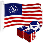 Load image into Gallery viewer, G128 10 Pack: American USA Yacht Ensign Flag  2x3 Ft  ToughWeave Series Embroidered 300D Polyester  Nautical Flag, Embroidered Stars, Sewn Stripes, Indoor/Outdoor, Brass Grommets