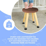 Load image into Gallery viewer, Wooden Step Stool for Kids and Toddlers – Set of 2 – Walnut – Extendable Legs Kids Chair – Sensory Table Seat – Children&#39;s Round Sitting Furniture with Leveling Feet and Anti Slip Pads
