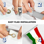 Load image into Gallery viewer, G128 Combo Pack: 6 Ft Tangle Free Spinning Flagpole (Silver) &amp; Tajikistan Flag 3x5 Ft Printed 150D Polyester, Brass Grommets (Flag Included) Aluminum Flag Pole