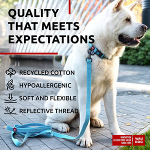 WAUDOG Recycled Cotton Dog Leash 6 Ft 10 Ft Eco Friendly Collar for Small Medium & Large Dogs Reflective Dog Leash for Medium Dogs Strong Leashes for Large Breed Dogs Puppy Leash for Small Dogs