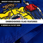 Load image into Gallery viewer, G128  6 Feet Tangle Free Spinning Flagpole (White) Wisconsin Double Sided Brass Grommets Embroidered 3x5 ft (Flag Included) Aluminum Flag Pole