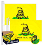 Load image into Gallery viewer, Gadsden Don't Tread on Me Flag 2x3FT 2Pack Doublesided Embroidered Polyester By G128
