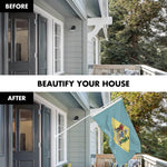 Load image into Gallery viewer, G128 Combo Pack: 6 Ft Tangle Free Spinning Flagpole (White) &amp; Delaware Flag 3x5 Ft Printed 150D Polyester, Brass Grommets (Flag Included) Aluminum Flag Pole