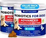 Load image into Gallery viewer, 2 Pack Probiotics for Dogs 240 Soft Treats Chews for Gut Health Itchy Skin Allergies Immunity Yeast Balance 6 Dog Probiotics Digestive Enzymes with Prebiotic Fiber Reduce Diarrhea Gas