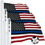 Load image into Gallery viewer, G128 3 PACK: Blue Lives Matter Flag 3x5 Ft Embroidered Spun Polyester