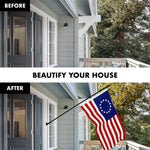 Load image into Gallery viewer, G128 Combo Pack: 5 Ft Tangle Free Aluminum Spinning Flagpole (Black) &amp; Betsy Ross Flag 2x3 Ft, ToughWeave Series Embroidered 300D Polyester  Pole with Flag Included