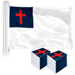 Load image into Gallery viewer, G128 10 Pack: Christian Flag  4x6 Ft  LiteWeave Pro Series Printed 150D Polyester  Religious Flag, Indoor/Outdoor, Vibrant Colors, Brass Grommets, Thicker and More Durable Than 100D 75D Polyester