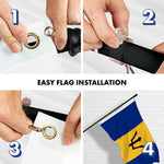 Load image into Gallery viewer, G128 Combo Pack: 6 Ft Tangle Free Aluminum Spinning Flagpole (Black) &amp; Barbados Barbadian Flag 3x5 Ft, LiteWeave Pro Series Printed 150D Polyester  Pole with Flag Included