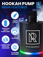 Load image into Gallery viewer, Hookah Pump with 1300 mAh Rechargeable Battery Electric Hookah Air Pump Kit with Led Light Mini Hookah Pump Starter Universal Shisha Hookah Starter Kit Helper Hookah Starter Vacuum