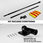 Load image into Gallery viewer, G128 Combo Pack: 6 Ft Tangle Free Spinning Flagpole (Black) &amp; South Vietnam Flag 3x5 Ft Printed 150D Polyester, Brass Grommets (Flag Included) Aluminum Flag Pole