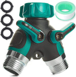 Load image into Gallery viewer, Water Splitter 2 Way Garden Y Hose Connector Metal Body Water Faucet Splitter
