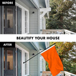 Load image into Gallery viewer, G128 Combo Pack: 5 Ft Tangle Free Aluminum Spinning Flagpole (Black) &amp; Solid Orange Color Flag 2x3 Ft, LiteWeave Pro Series Printed 150D Polyester  Pole with Flag Included