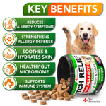 Load image into Gallery viewer, Dog Allergy Chews   Itch Relief for Dogs   Dog Allergy Relief   Anti Itch for Dogs   Dog Itchy Skin Treatment   Dog Allergy Support   Hot Spots   Immune Health Supplement   Made in USA   120 Treats