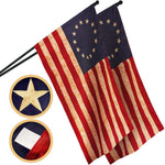 Load image into Gallery viewer, G128 2 Pack: Betsy Ross TeaStained Flag  3x5 Ft  ToughWeave Pro Series Pole Sleeve Embroidered 420D Polyester  Historical Flag, Embroidered Design, High Quality, NO Flagpole Included