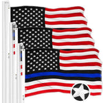 Load image into Gallery viewer, Blue Lives Matter Flag 3x5 Ft 3Pack Embroidered Polyester By G128