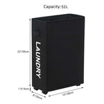 Load image into Gallery viewer, Slim Rolling Laundry Hamper   Roll Hamper On Wheels   Standable Corner Bin   52L Handy Storage Basket   Slim Laundry Basket   Waterproof Dirty Clothes Hamper   15×8×22  (22 Inches Black)