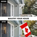 Load image into Gallery viewer, G128 Combo Pack: 6 Ft Tangle Free Aluminum Spinning Flagpole (White) &amp; Canada Canadian Flag 3x5 Ft, ToughWeave Series Embroidered 210D Polyester  Pole with Flag Included