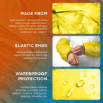 Load image into Gallery viewer, Yellow Disposable Arm Sleeves 18 Inch 100 Pack Waterproof Sleeve Elastic Wrists
