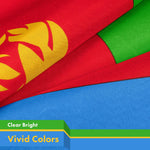 Load image into Gallery viewer, G128 3 Pack: Eritrea (Eritrean) Flag  3x5 feet  Printed 150D Indoor/Outdoor, Vibrant Colors, Brass Grommets, Quality Polyester, Much Thicker More Durable Than 100D 75D Polyester