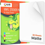 Load image into Gallery viewer, Printable Vinyl Sticker Paper Waterproof Decal Paper for Inkjet Printer 30 SelfAdhesive Sheets Matte White Standard Letter Size 8.5x11
