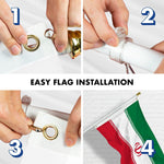 Load image into Gallery viewer, G128 Combo Pack: 6 Feet Tangle Free Spinning Flagpole (White) Iran Iranian Flag 3x5 ft Printed 150D Brass Grommets (Flag Included) Aluminum Flag Pole