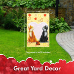 Load image into Gallery viewer, G128  Valentine's Day Garden Flag, Valentine Themed Decorations  Cats in Love,   12x18 Inch  Printed 150D Polyester  Rustic Holiday Seasonal Outdoor Flag
