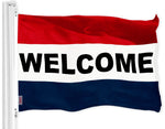Load image into Gallery viewer, G128 Combo Pack: USA American Flag 3x5 Ft 150D Printed Stars &amp; Welcome Flag 3x5 Ft 150D Printed