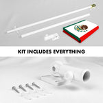 Load image into Gallery viewer, G128 Combo Pack: 5 Ft Tangle Free Aluminum Spinning Flagpole (White) &amp; Mexico Mexican Flag 2x3 Ft, ToughWeave Series Embroidered 300D Polyester  Pole with Flag Included