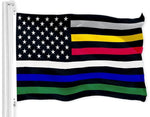 Load image into Gallery viewer, Thin Line Civil Services Flag 3x5 Ft Printed 150D Polyester Duty and Honor Flag
