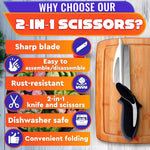 Load image into Gallery viewer, Kitchen Scissors for Food – 2 in 1 Cutting Board Scissors &amp; Knife with Locking Mechanism &amp; Stainless Steel Blades – Multifunctional Kitchen Shears for Effortless Chopping Slicing &amp; Meal Prep