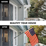 Load image into Gallery viewer, G128 Combo Pack: 6 Ft Tangle Free Aluminum Spinning Flagpole (Black) &amp; Betsy Ross TeaStained Flag 3x5 Ft, ToughWeave Pro Series Embroidered 420D Polyester  Pole with Flag Included