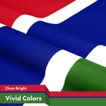 Load image into Gallery viewer, G128 2 Pack: Gambia Gambian Flag  3x5 Ft  LiteWeave Pro Series Printed 150D Polyester  Country Flag, Indoor/Outdoor, Vibrant Colors, Brass Grommets, Thicker and More Durable Than 100D 75D Polyester
