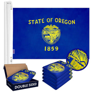 Oregon OR State Flag 3x5 Ft 5Pack Doublesided Embroidered Polyester By G128