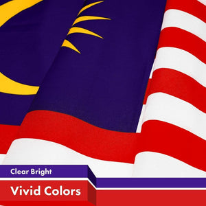 2 Pack Malaysia Flag 3x5 Ft Printed 150D Polyester Country Flag Indoor Outdoor