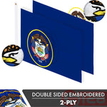 Load image into Gallery viewer, Utah UT State Flag 3x5 Ft 3Pack Doublesided Embroidered Polyester By G128
