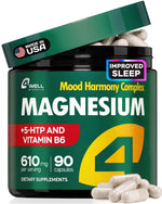 Load image into Gallery viewer, Magnesium Complex for Women for Sleep Advanced 610mg with Glycinate Citrate &amp; Vitamin B6 for 3X Absorption 5 HTP Supports Sleep Relaxation Nerve Muscle Bone &amp; Energy Health