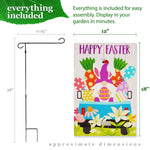 Load image into Gallery viewer, G128 Combo Pack: Garden Flag Stand Black 36 in x 16 in &amp; Garden Flag Happy Easter Decoration Rabbit Gnome in Truck 12x18 DoubleSided Blockout Fabric