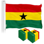 Load image into Gallery viewer, G128 10 Pack: Ghana Ghanaian Flag  3x5 Ft  LiteWeave Pro Series Printed 150D Polyester  Country Flag, Indoor/Outdoor, Vibrant Colors, Brass Grommets, Thicker and More Durable Than 100D 75D Polyester