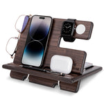 Load image into Gallery viewer, Wood Phone Docking Station Wallet Stand Watch Organizer Minimalist Style for Men
