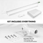 Load image into Gallery viewer, G128 Combo Pack: 5 Ft Tangle Free Aluminum Spinning Flagpole (Silver) &amp; Solid White Color Flag 2x3 Ft, LiteWeave Pro Series Printed 150D Polyester  Pole with Flag Included