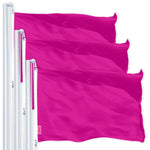 Load image into Gallery viewer, Solid Pink Color Flag 3x5 Ft 3Pack Printed 150D Polyester By G128