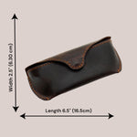 Load image into Gallery viewer, Brown Genuine Leather Eyeglasses &amp; Sunglasses Case with Magnetic Snap Closure
