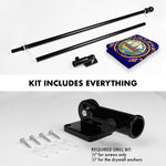Load image into Gallery viewer, G128 Combo Pack: 6 Ft Tangle Free Spinning Flagpole (Black) &amp; New Hampshire Flag 3x5 Ft Printed 150D Polyester, Brass Grommets (Flag Included) Aluminum Flag Pole