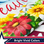 Load image into Gallery viewer, G128  America the Beautiful USA Spring Flowers &amp; Watering Can Patriotic Garden Flag  12x18 Inch  Printed 150D Polyester  Rustic Holiday Seasonal Outdoor Flag